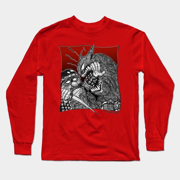 Dwarven Fury! Long Sleeve T-Shirt by Christopher's Doodles